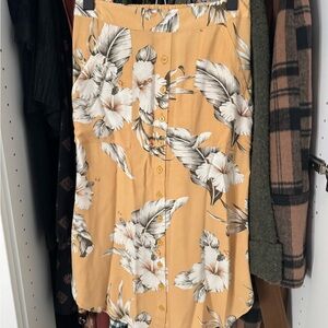 Rip Curl Tropical A-Line Skirt in Yellow and White